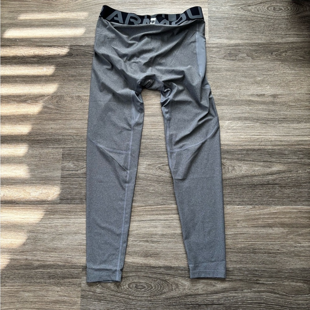 Under Armour Gray Compression Tights with Black Waistband - Picture 2 of 3